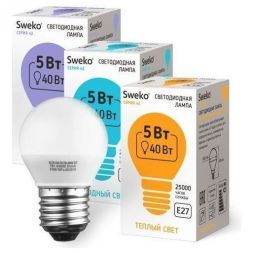 Лампа светодиодная Sweko 42LED-G45-5W-230-6500K-E27