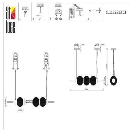 Светильник подвесной ST Luce SL1155.313.03 MARENA
