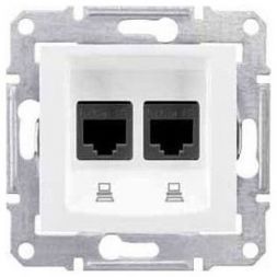 Розетка компьютерная 2-ая Schneider Electric Sedna Белый RJ45 кат. 5e UTP