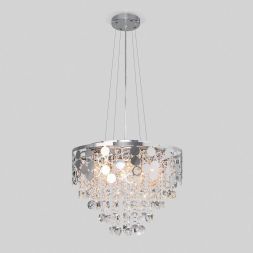 Подвесная люстра Eurosvet 10123/8 хром/прозрачный хрусталь Strotskis Smart (10114/8) Умный дом