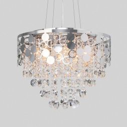 Подвесная люстра Eurosvet 10123/8 хром/прозрачный хрусталь Strotskis Smart (10114/8) Умный дом