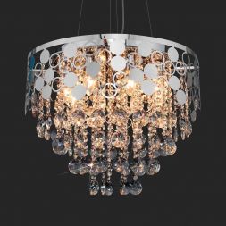 Подвесная люстра Eurosvet 10123/8 хром/прозрачный хрусталь Strotskis Smart (10114/8) Умный дом