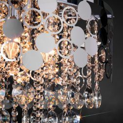 Подвесная люстра Eurosvet 10123/8 хром/прозрачный хрусталь Strotskis Smart (10114/8) Умный дом
