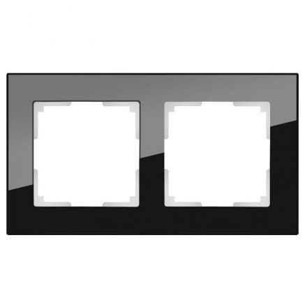 Рамка 2-местная Werkel W0021108 черное стекло (WL01-Frame-02)