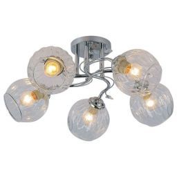 Светильник потолочный Linvel LV 9431/5 Марго Хром Е27 60W D520 H220мм (LINVEL LV 9431/5 Марго Хром Е27 60W)