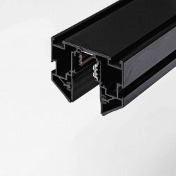 Магнитный трековый шинопровод для натяжных потолков Terra MKT-3R2-300-B 3м, с внутренней боковой заглушкой + комплект внешних и внутренних торцевых заглушек, Черный