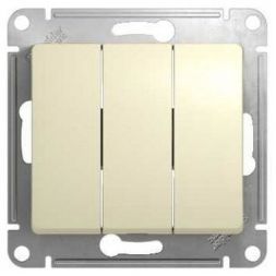 Выключатель 3-клавишный Schneider Electric Glossa Беж , сх.3 GSL000231