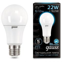 Лампа Gauss 102502222 LED A70 22W E27 4100K