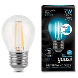 Лампа Gauss 105802207-S LED Filament Globe E27 7W 4100K step dimmable