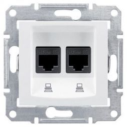 Розетка компьютерная 2-ая Schneider Electric Sedna Белый RJ45 кат. 6 STP