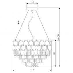 Подвесная люстра Eurosvet 10124/5 золото/прозрачный хрусталь Strotskis Smart (10113/5) Умный дом