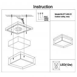 Светильник уличный потолочный ST Luce SL077.402.01 CUBISTA