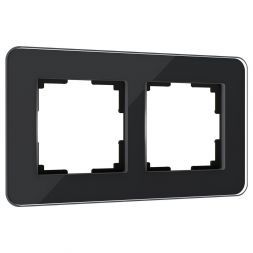 Рамка на 2 поста Elite (черный, стекло) Werkel W0022448