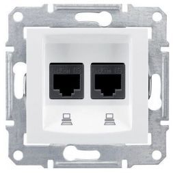 Розетка компьютерная 2-ая Schneider Electric Sedna Белый RJ45 кат. 6 UTP