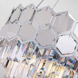 Подвесная люстра Eurosvet 10124/5 хром/прозрачный хрусталь Strotskis Smart (10113/5) Умный дом