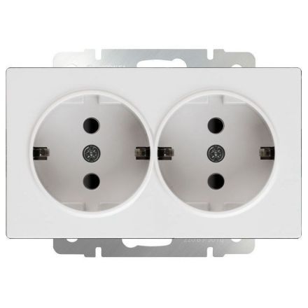 Розетка двойная с заземлением Werkel W1172001 белый (WL01-SKG-02-IP20)
