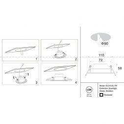 Встраиваемый светодиодный светильник для ванной Maytoni Stockton DL015-6-L7W