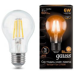 Лампа Gauss 102802106 LED Filament A60 E27 6W 2700К
