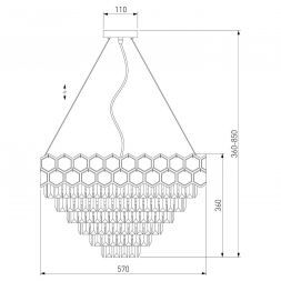 Подвесная люстра Eurosvet 10124/8 золото/прозрачный хрусталь Strotskis Smart (10113/8) Умный дом