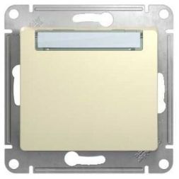 Кнопка нажимная с табличкой Schneider Electric Glossa Беж, сх.1 GSL000219
