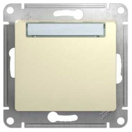 Кнопка нажимная с табличкой Schneider Electric Glossa Беж, сх.1 GSL000219