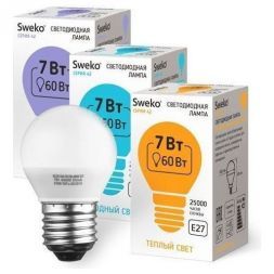Лампа светодиодная Sweko 42LED-G45-7W-230-4000K-E27