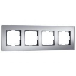 Рамка на 4 поста Senso (серебряный, стекло soft-touch) W0043106 Werkel