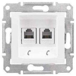 Розетка ТЛФ 2-ая Schneider Electric Sedna Белый RJ11