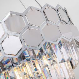 Подвесная люстра Eurosvet 10124/8 хром/прозрачный хрусталь Strotskis Smart (10113/8) Умный дом