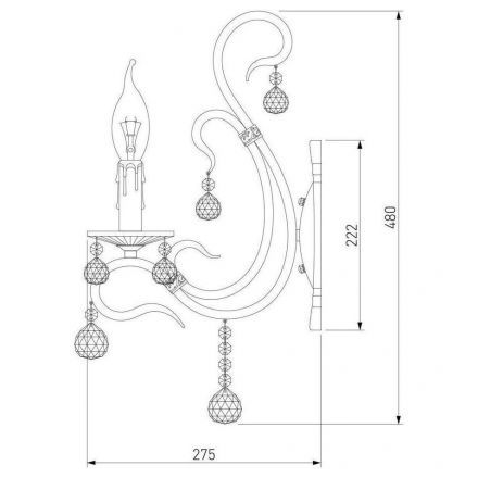 Бра Eurosvet 12505/1 бронза/хрусталь