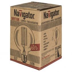 Лампа накаливания Navigator 71 956 NI-V-G95-SC19-60-230-E27-CLG