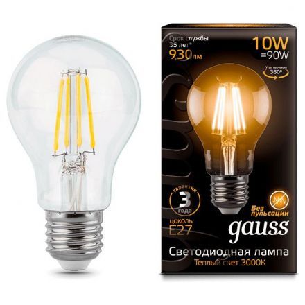 Лампа Gauss 102802110 LED Filament A60 E27 10W 2700К