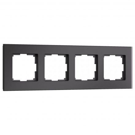 Рамка на 4 поста Senso (черный, стекло soft-touch) W0043108 Werkel
