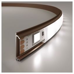 Гибкий алюминиевый профиль для светодиодной ленты Elektrostandard LL-2-ALP012 латунь/белый