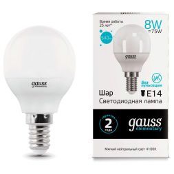 Лампа Gauss 53128 LED Elementary Globe 8W E14 4100K
