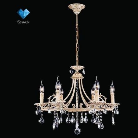 Люстра Eurosvet 3141/6 бежевый/прозрачный хрусталь Strotskis