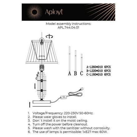Настольная лампа Aployt APL.744.04.01 Zhaklin