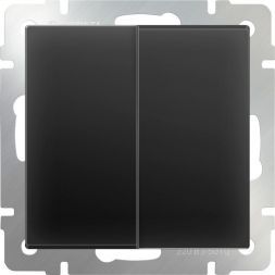Выключатель 2-клавишный Werkel W1120008 черный матовый (WL08-SW-2G)