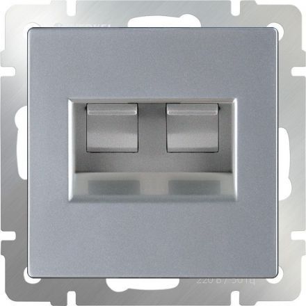 Розетка двойная Ethernet Werkel W1181106 серебро (WL06-RJ45+RJ45)