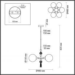 Подвесная люстра Odeon Light 5405/6 Palle