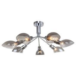 Светильник потолочный Linvel LV 9369/7 Сиэтл Хром Е14 40W D760 H315мм (LINVEL LV 9369/7 Сиэтл Хром Е14 40W)