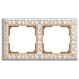 Рамка 2-местная Werkel W0021523 белое золото (WL07-Frame-02)