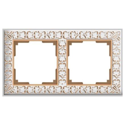 Рамка 2-местная Werkel W0021523 белое золото (WL07-Frame-02)