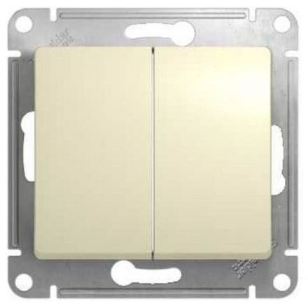 Переключатель 2-клавишный Schneider Electric Glossa Беж, сх.6 GSL000265