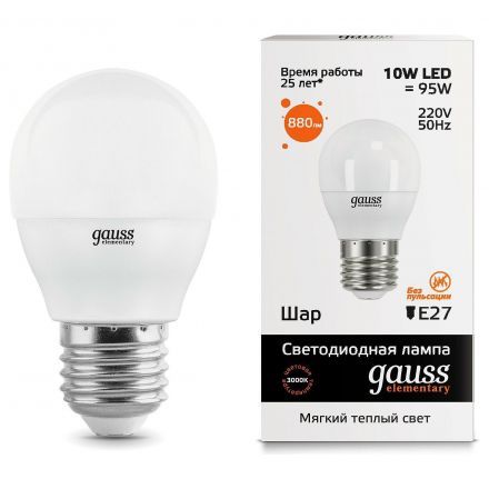 Лампа Gauss 53210 LED Elementary Globe 10W E27 3000K