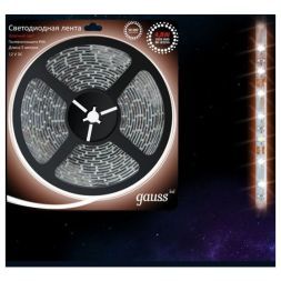 Лента Gauss LED 2835/60-SMD 4.8W 12V DC красный IP66 (блистер 5м)