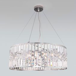 Подвесная люстра Eurosvet 10125/8 хром/прозрачный хрусталь Strotskis Smart (10116/8) Умный дом