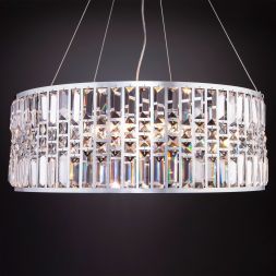 Подвесная люстра Eurosvet 10125/8 хром/прозрачный хрусталь Strotskis Smart (10116/8) Умный дом