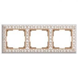 Рамка 3-местная Werkel W0031523 белое золото (WL07-Frame-03)