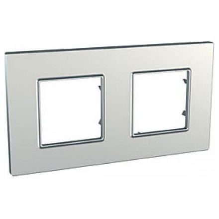 Рамка 2-ая Schneider Electric Unica Quadro Серебро MGU6.704.55